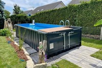 Détachable personnalisé 20 pieds 40 pieds Système modulaire de filtration et de chauffage Conteneur d'expédition Piscine avec spa