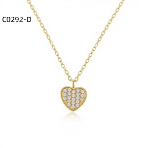 Collar con Colgante de Corazón Amy Amy, Plateado en Plata con Circonita Cúbica, Joyería de Moda para Mujer, para Uso Diario, Regalo - Product Image 2