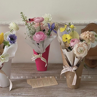 Fall in Color New Wholesale Folded Paper Flower Boxes Bouquet Paper Vase for Flower Arrangements