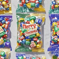 Quantité minimale de commande 200 pièces impression numérique personnalisé grands sacs à barbe à papa transparent sac transparent bonbons fermeture éclair en plastique pour Noël