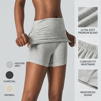 Shorts de yoga moulants unis pour femme en coton brossé doux, taille haute, pliables, pour la course, les loisirs quotidiens et le sport