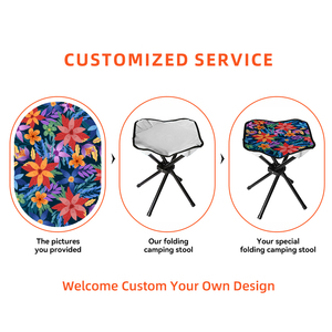 Customizable Iron Modern Portable Four-Legged <b>Stool</b> <b>Folding</b> Chair for Outdoor Activities Like Fishing Camping Hiking - Product Image 4
