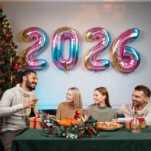 Ensemble de ballons métalliques numériques 2026 de 16/32/42 pouces, ballons en aluminium décoratifs pour la décoration de fête du Nouvel An - Product Image 4