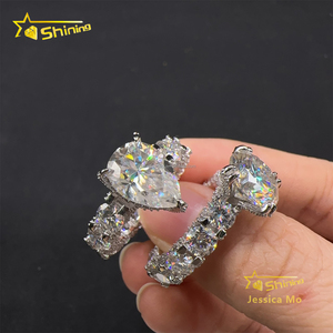 Envío Directo, Anillo de Compromiso y Eternidad de Lujo, Moda Boutique, Plata de Ley 925, Probador de Diamantes, Moissanita de Corte Fantasía de 5 Quilates - Product Image 5