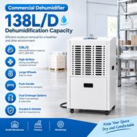 Déshumidificateur commercial 138L/jour pour entrepôt, usine, sous-sol, contrôle de l'humidité, déshumidificateur industriel en gros