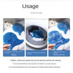 Éponge de lavage en gros pour enlever les poils d'animaux, filtre anti-peluches bleu réutilisable - Product Image 6