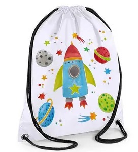 210d desenho de cordão saco, mochila para crianças, bolsa, nylon, cordão, saco
