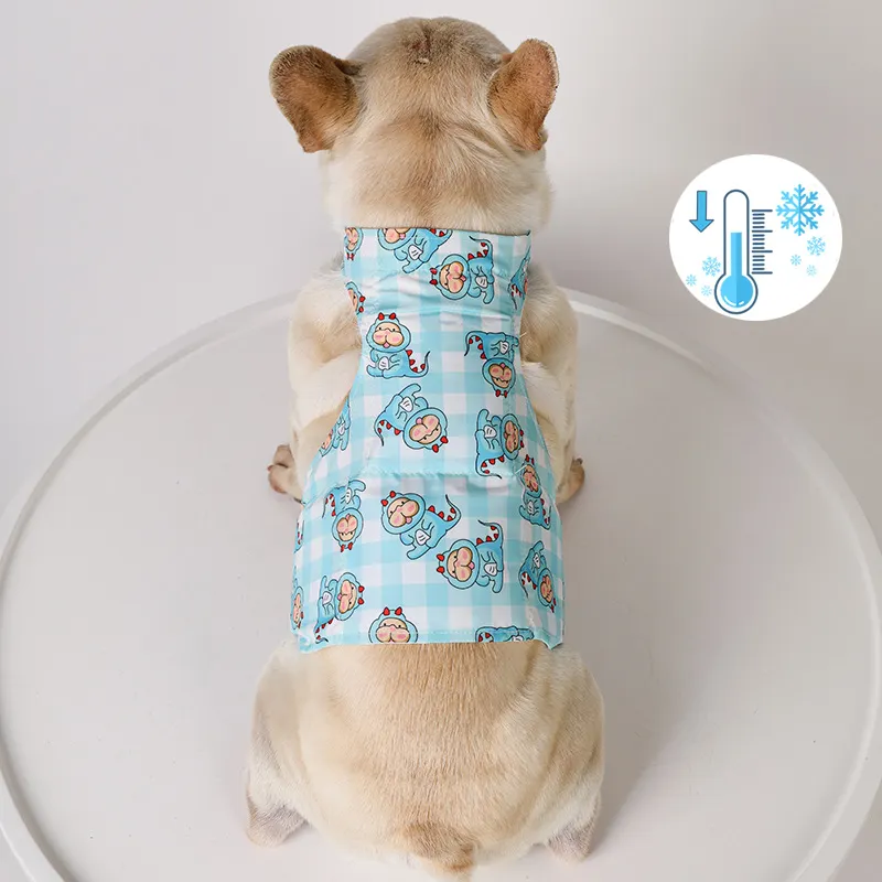 Heatstroke önleme evcil köpek kıyafeti yaz giysileri nefes Pet T-shirt kedi Tank Top kullanımlık köpek soğutma yeleği