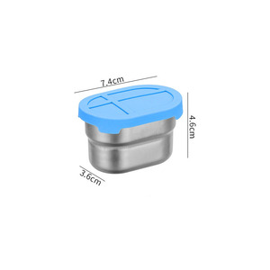 304 Edelstahl Kinder-Snackbehälter, 50-230ml Bento-Soßenbecher mit Dichtungs-Silikonverschluss für Salat, Süßigkeiten, Butter, Obst - Product Image 2