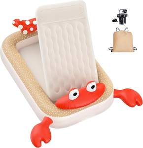 Crab Shaped Kids <b>Inflatable</b> Travel Bed with Safety Rails for Toddlers Camping Home - Product Image 1