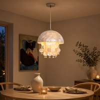 Lustre suspendu vintage en cristal rond, lampe suspendue décorative blanc chaud pour salon, chambre à coucher, salle à manger