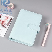 Organizador de cuero PU A6 A5 6, carpeta de anillo, ahorro de efectivo, sobre, con soporte de bolsillo