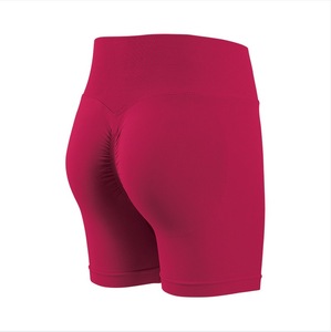 Shorts de sport et de yoga pour femme, taille haute, coupe trois-quarts, effet <span class=keywords><strong>mat</strong></span>, sans coutures, à taille en V, couleur unie, séchage rapide, anti-plis - Product Image 5