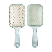 Peigne rond en nylon à dents larges pour le massage du cuir chevelu et le coiffage des cheveux, avec poignée à coussin d'air respirant et design suspendu, grand peigne pour filles