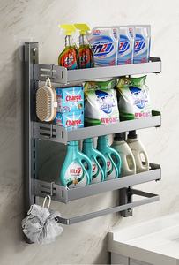 رف جداري بدون حفر متعدد الطبقات مع توفير مساحة تخزين معلقة للمخزن واللوازم المكتبية للحمام - Product Image 2