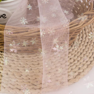 <span class=keywords><strong>Tissu</strong></span> de tulle à fleurs de neige 100% en nylon souple de haute qualité pour robe d'enfants - Product Image 3