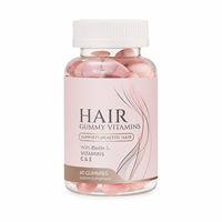 Produits de beauté en marque blanche OEM/ODM : Bonbons gommeux végétaliens pour la santé des cheveux, enrichis en biotine et vitamines, pour femmes et hommes adultes, sans gluten