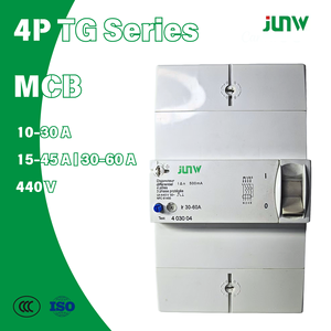 Disjoncteur à boîtier moulé blanc JUNW TG-460 3kA 440V avec unité de déclenchement électronique et protection contre les courants résiduels - Product Image 1