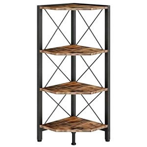 Passing On <b>The</b> <b>Kingdom</b> Corner Shelf 4 Tier Wood Metal Industrial Storage Rack For Home Office Plant Display - Product Image 5