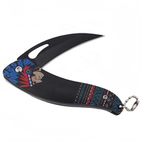 Klassieke Zwarte Coating Vouwmes Klein Pakketmes 3D Geprint ABS Handvat Kampeer Cadeau Sleutelhanger EDC Zakmes