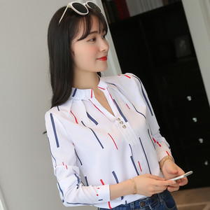 Meistverkauftes Frühlings- und Herbst-Modisches Lässiges Gestreiftes Damen-Langarmhemd - Product Image 5