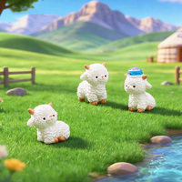 Mini figurines de moutons en résine, petits animaux miniatures pour micro-jardin féerique, accessoires de paysage, décoration artisanale, aquarium
