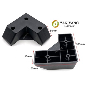 Patas de <span class=keywords><strong>Pl</strong></span>ástico Plateadas Yanyang para Muebles, Patas de <span class=keywords><strong>Pl</strong></span>ástico en Forma de L para Sofá de Esquina, Altura de 50 mm, Patas de Sofá de PP Inyectado para el Hogar - Product Image 3