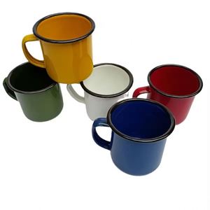 Mug publicitaire personnalisé en métal émaillé avec logo imprimé pour café et lait, idéal pour les activités d'entreprise et les cadeaux d'affaires - Product Image 6