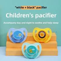 Sucettes en silicone de qualité alimentaire pour bébés, motifs animaux et lettres, tétines 0-12 mois, faible MOQ, styles tête ronde et tête plate