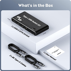 <span class=keywords><strong>8K</strong></span> Thunderbolt 4 USB C KVM Switch 4K 120Hz สวิตช์ USB-C Type-C KVM สำหรับคอมพิวเตอร์2เครื่องแชร์หน้าจอ1เครื่องพร้อมระบบชาร์จเร็ว100W PD - Product Image 5