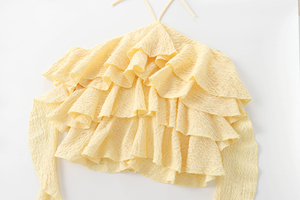 QSY 2025 S Mmer Style Color amarillo R Ffle Cas Al Fashion Halter Crop Tank Top para mujer - Product Image 4