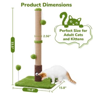 Woochpet Griffoir pour chats d'intérieur, griffoirs en sisal de qualité supérieure avec arbre à griffer et base stable renforcée - Product Image 4