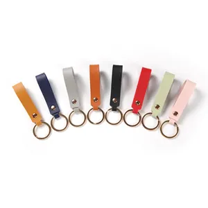 ריק עור מפוצל Keychain קרפט עור Keychain אישית כפול צד עור מפתח Fob