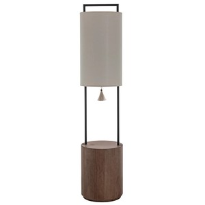 Lámpara de Pie Moderna para Oficina con Pantalla Redonda de Tela LED, Base de Hierro Grande, Acabado Níquel Cepillado, Estilo Decorativo Contemporáneo - Product Image 3