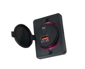 Cargador de Coche Doble USB 3.1A 20W Tipo-C + Tipo-A Modificado para Caravana, Barco, Autobús, Camión, con Material Resistente a las Llamas - Product Image 1