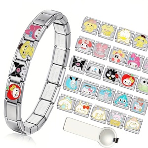 Pulseras Modulares Italianas de Acero Inoxidable con Diseño de Personajes de Dibujos Animados, Estilo Goteo, para Bricolaje, Venta al por Mayor - Product Image 1