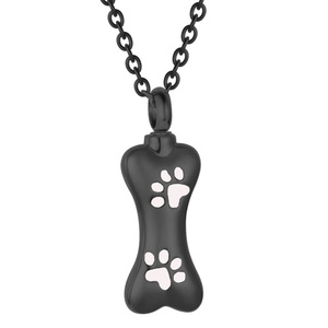 Liontin abu hewan peliharaan lucu kalung abu tulang anjing besi tahan karat kalung guci kremasi botol parfum berlapis emas mawar - Product Image 2