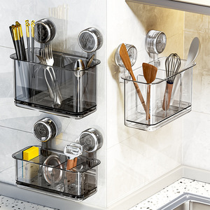 Wall Mounted Chopstick Rack With Tray Draining Rack <b>Kitchen</b> <b>Storage</b> Organizer For Utensils And Knives Square L Size - Product Image 2