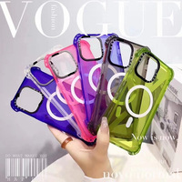 Coque de téléphone transparente en TPU antichoc transparente avec charge magnétique sans fil pour iPhone 15 14 Pro Max 13 12 16