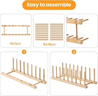 SINCERE Égouttoir à vaisselle en bambou sur pied, organisateur de placard de cuisine avec égouttoir vertical, étagère de rangement pour épices et outils de nettoyage
