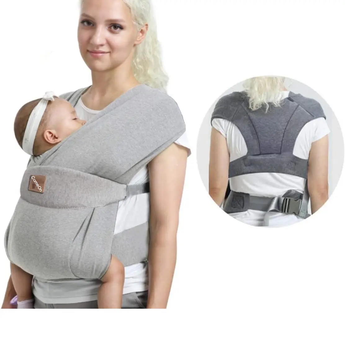 OEM porte bebe kangourou Cotton Infant Baby Sling Carrier Wrap Ergonomic Baby Carrier Bag Adjustable Baby Wrap Carrier Cotton