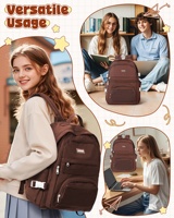 Grand sac à dos pour ordinateur portable pour étudiantes, collégiennes, lycéennes, sac à dos de voyage, sac à dos de jour