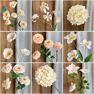 Bouquet de fleurs artificielles en soie champagne, décoration de mariage romantique et rêveuse, fleurs artificielles pour réception de mariage et magasin - Product Image 4