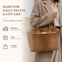 Sac fourre-tout personnalisé en cuir véritable à poils pour femme avec longue sangle pour porté épaule et croisé, fabrication OEM ODM
