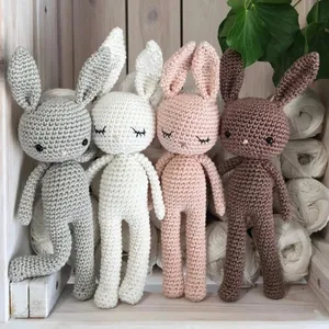 Handmade Kawaii Diy Manual Macio Brinquedos Do Bebê Crochet Brinquedo De Pelúcia Animal Knit Bunny Crochet Brinquedos
