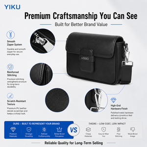 Bolso <span class=keywords><strong>Bandolera</strong></span> YIKU <span class=keywords><strong>con</strong></span> <span class=keywords><strong>Solapa</strong></span>, 100 Unidades MOQ, Logotipo Personalizado OEM ODM, Cuero PU o Genuino Disponible, Directo de Fábrica, Bolso de Hombro para <span class=keywords><strong>Hombre</strong></span> - Product Image 5