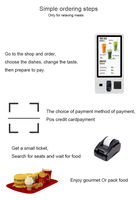 Terminal de point de vente (TPV) en libre-service à écran tactile, série 21,5 pouces, affichage tactile, kiosque en aluminium avec lecteur d'empreintes digitales, scanner QR, paiement par carte et impression de reçus