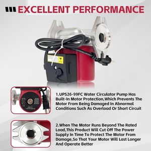 Newnine ST ปั๊มหมุนเวียนน้ำเหล็ก115V 1/6HP 33 GPM 29ฟุตสำหรับการเปลี่ยนเครื่องทำความร้อนด้วยรังสีความร้อน - Product Image 6