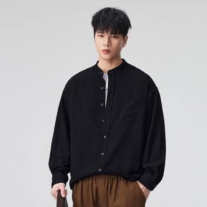 <span class=keywords><strong>Camicia</strong></span> a Maniche Lunghe in Misto <span class=keywords><strong>Lino</strong></span> di Alta Qualità per <span class=keywords><strong>Uomo</strong></span>, Stile Americano Casual e Morbido, Giacca Leggera Traspirante Primaverile - Product Image 4