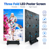 Afficheur LED pliable P1.86, écran pliable en trois parties, lecteur publicitaire portable, sur pied, pour signalétique de centre commercial